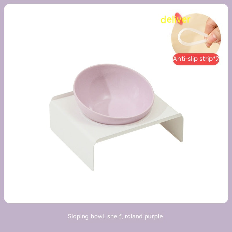 Ceramic Beveled Pet Food Bowl