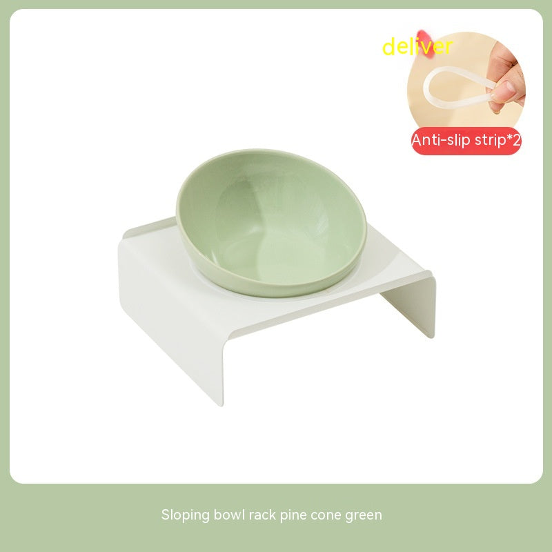 Ceramic Beveled Pet Food Bowl