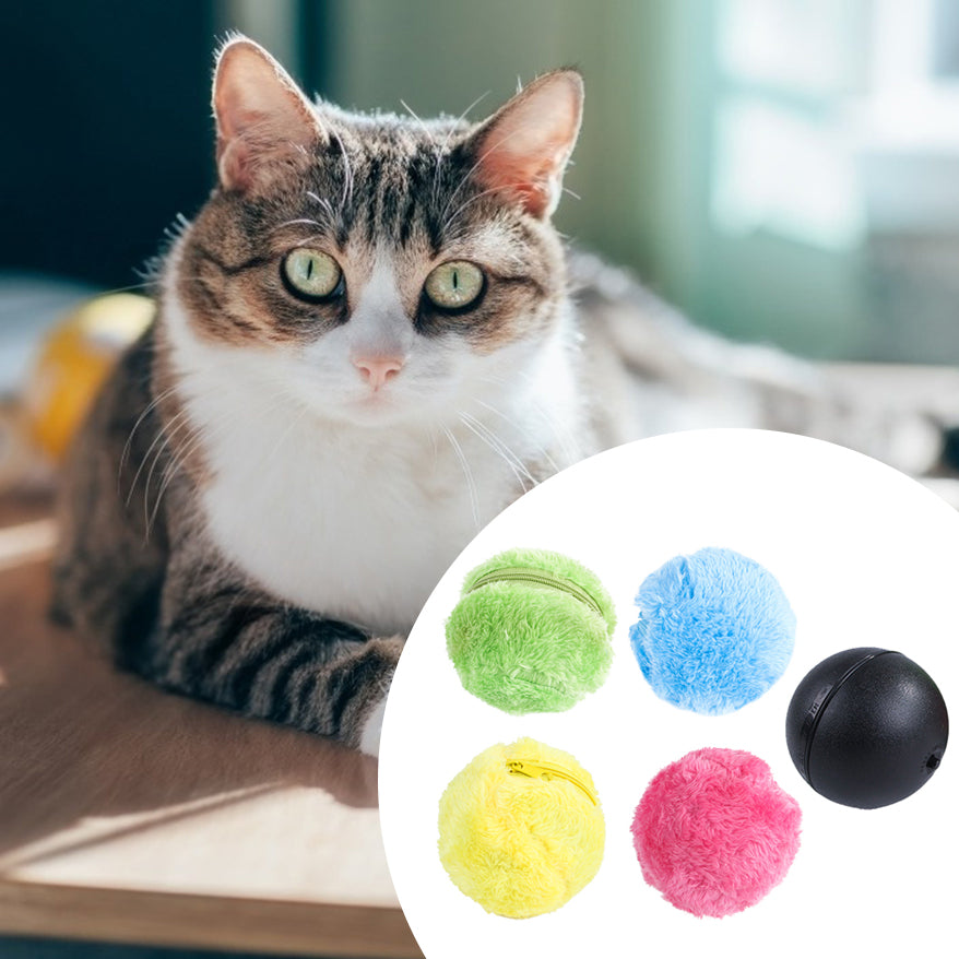 Automatic Interactive Rolling Ball Pet Toy For Play And Chew