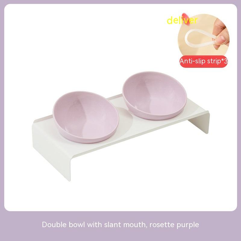 Ceramic Beveled Pet Food Bowl