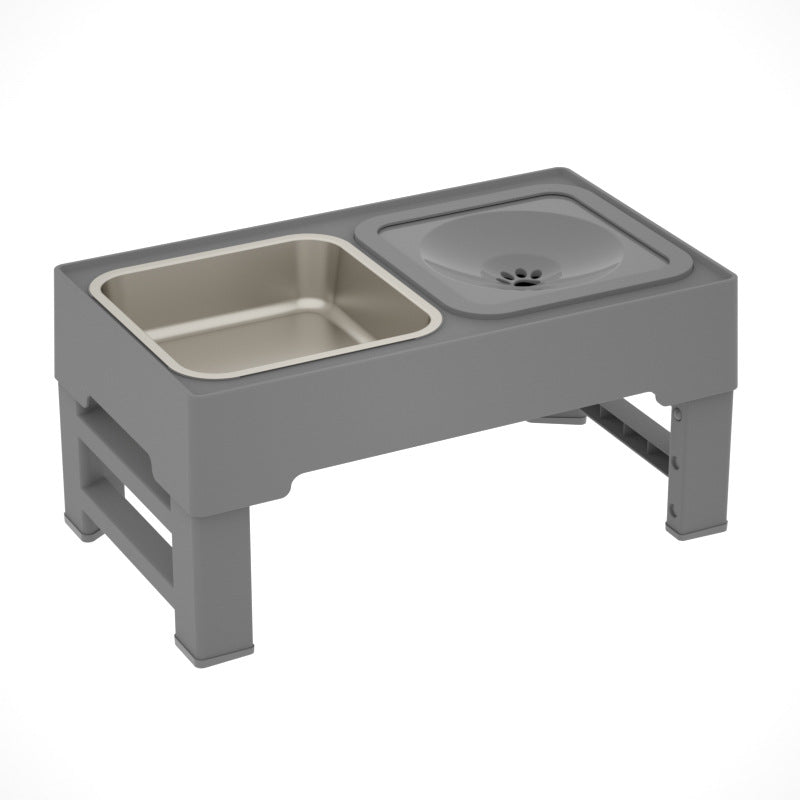 Adjustable Elevated Double Stainless Steel Pet Bowl Stand