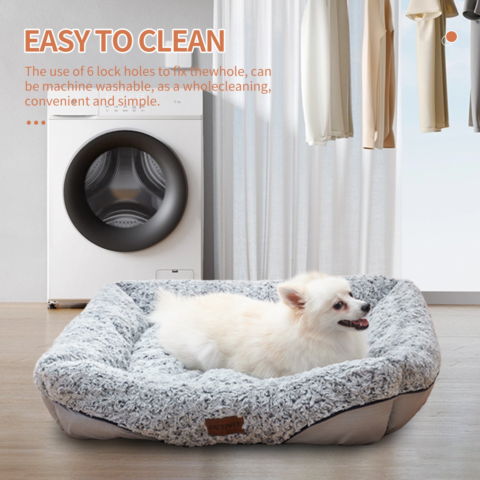 Swirl Rose Velvet Calming Pet Bed Removable Cushion