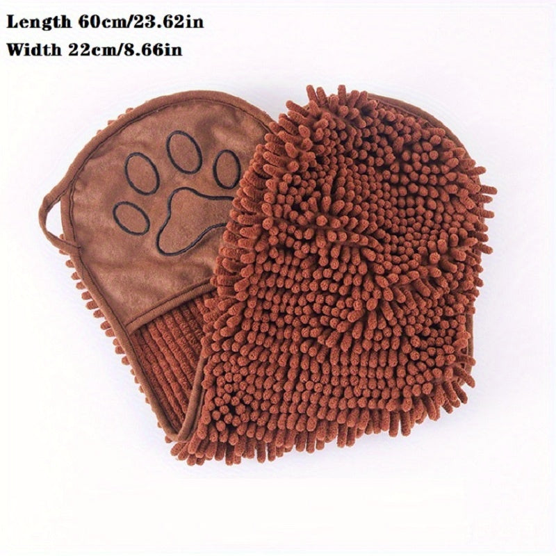 Microfiber Pet Bath Towel Quick Dry Absorbent With Hand Pockets