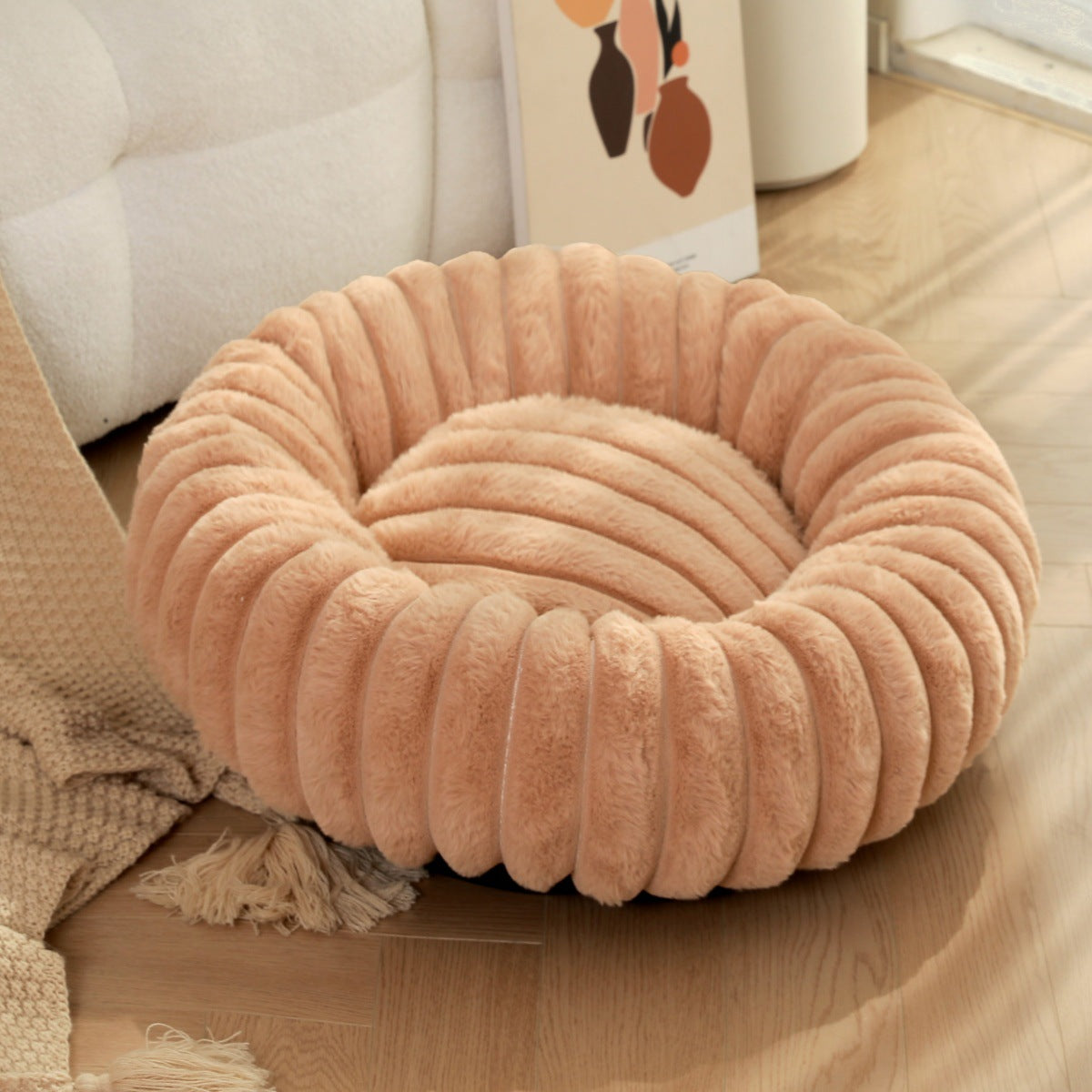 High Weight Plush Pet Nest Round Warm Winter Bed
