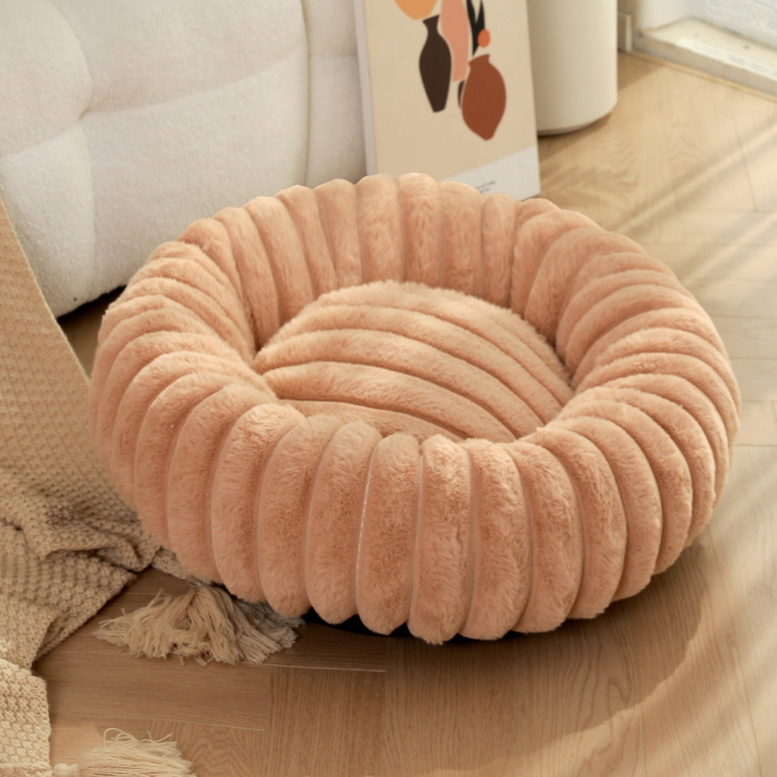 High Weight Plush Pet Nest Round Warm Winter Bed