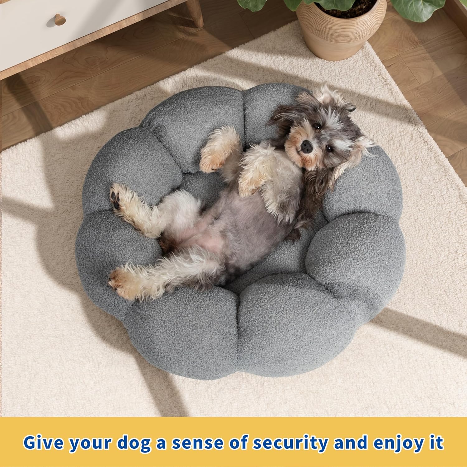 Calming Plush Round Donut Pet Bed Non-Slip