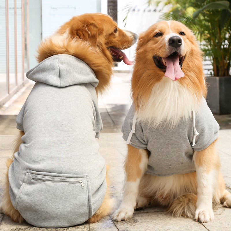 Fashion Simple Zipper Pocket Pet Sweater Clothing