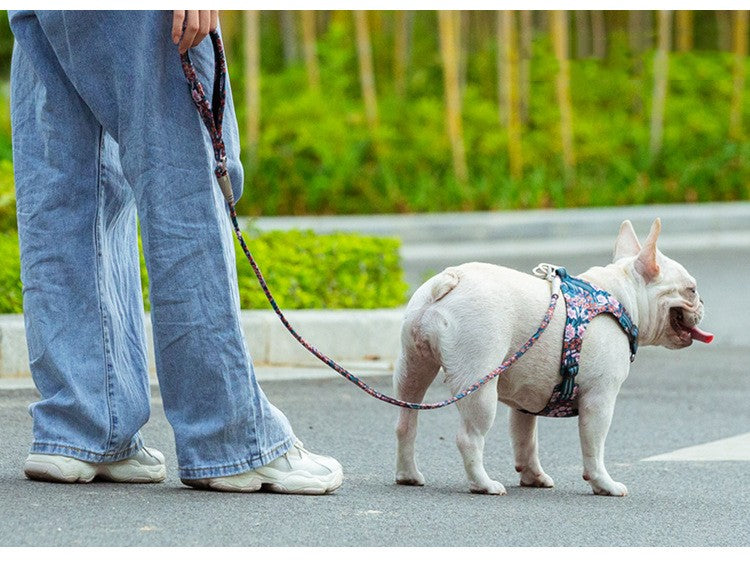 Outdoor Floral Round Handheld Rope Pet Leash