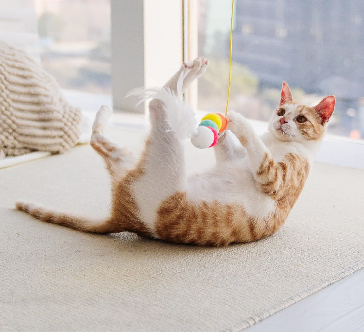 Interactive Telescopic Hanging Pet Toy With Rope And Mouse