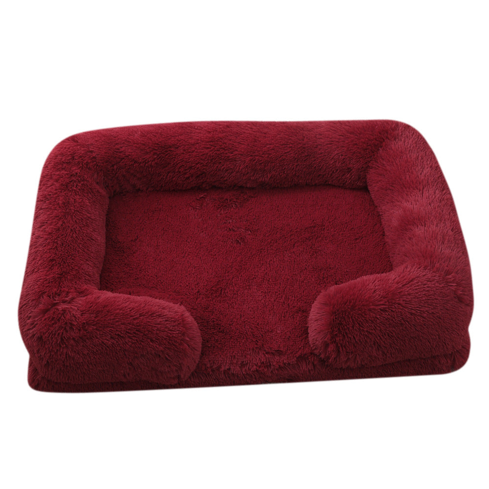 Plush Round Winter Pet Bed Soft Comfortable