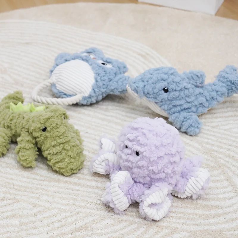 Plush Animal Shape Squeaky Pet Toy For Training