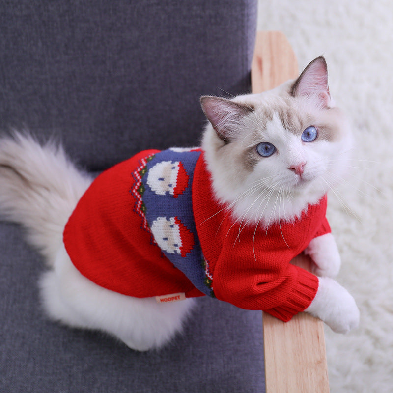 Christmas Pet Sweater Warm Festive Clothing Design