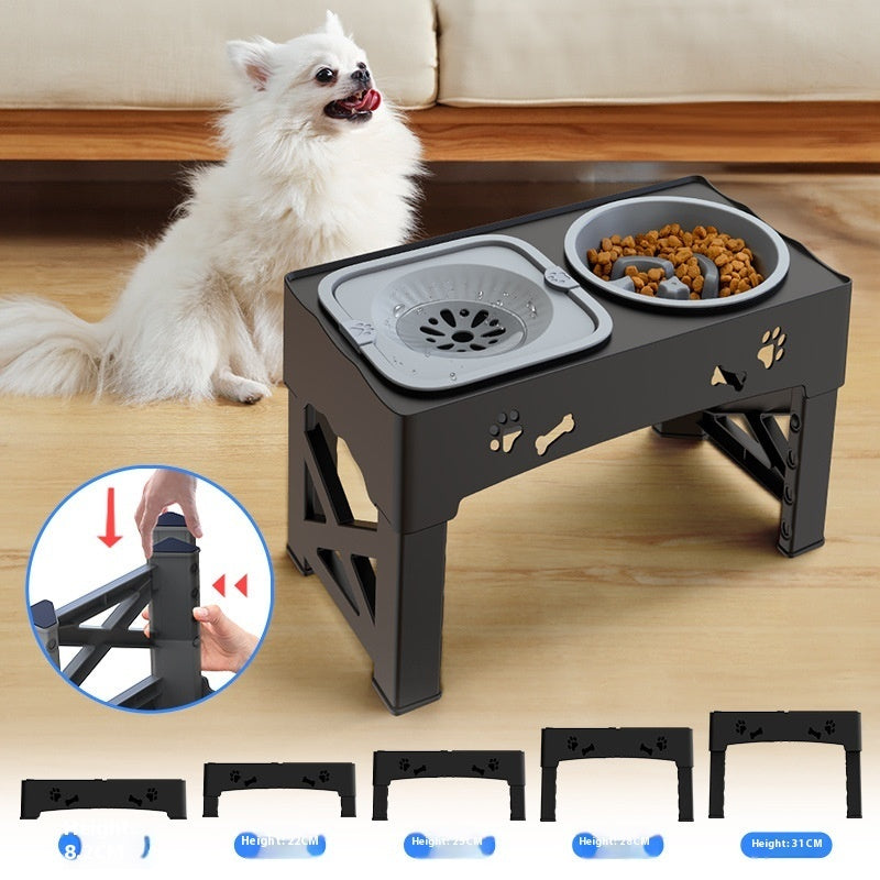 Stainless Steel Pet Feeder Double Bowl Elevated Feeding Station