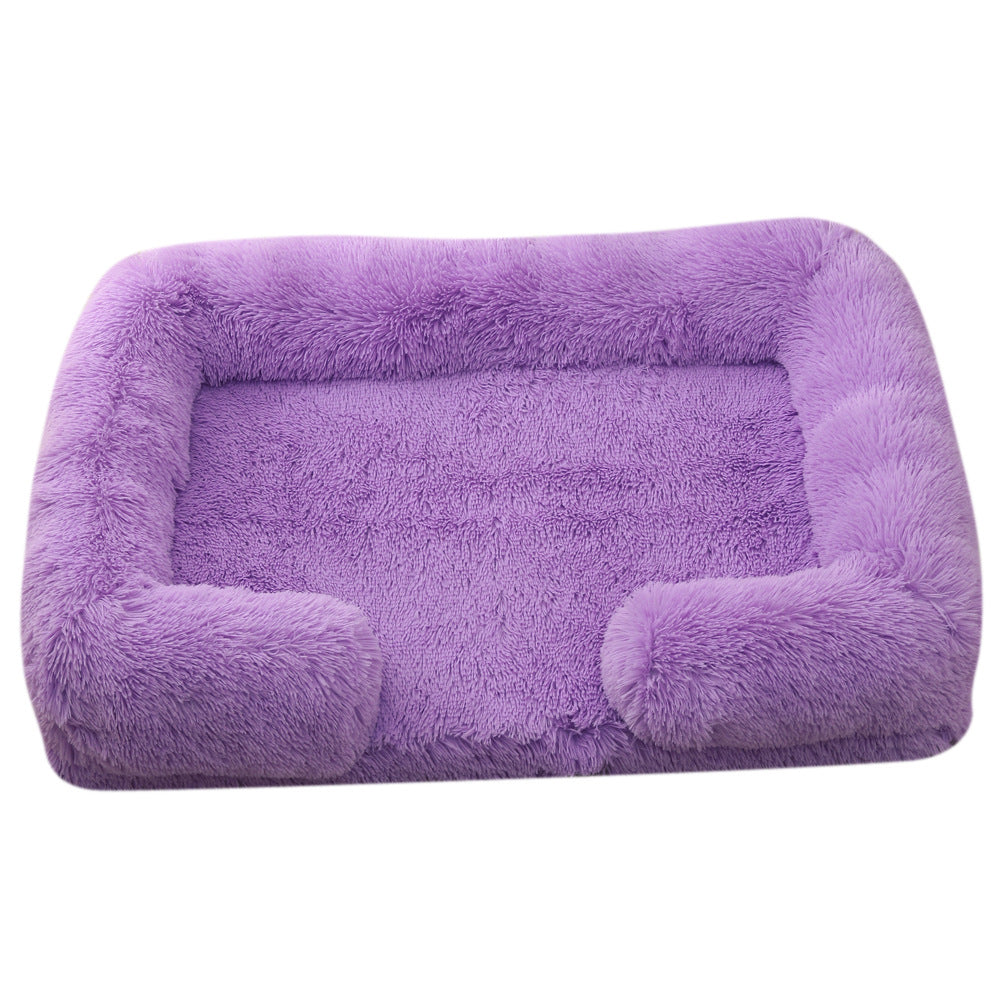 Plush Round Winter Pet Bed Soft Comfortable