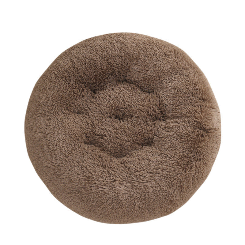 Round Plush Warm Pet Bed Mat For Comfortable Sleep