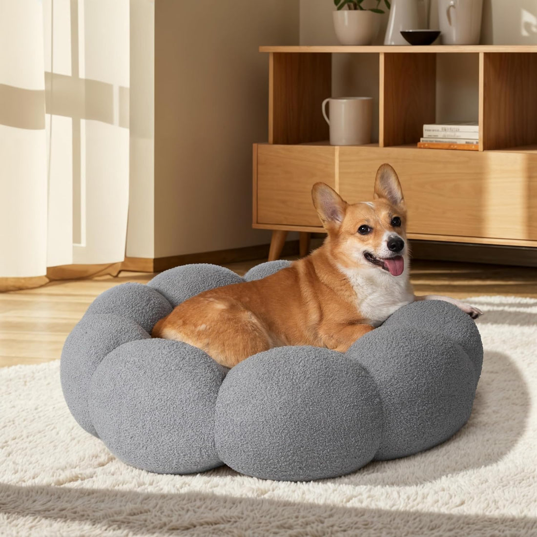 Calming Plush Round Donut Pet Bed Non-Slip