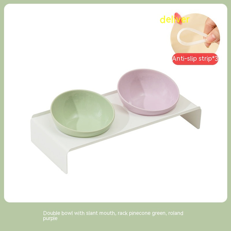 Ceramic Beveled Pet Food Bowl
