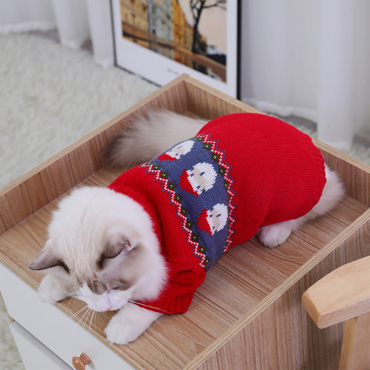 Christmas Pet Sweater Warm Festive Clothing Design