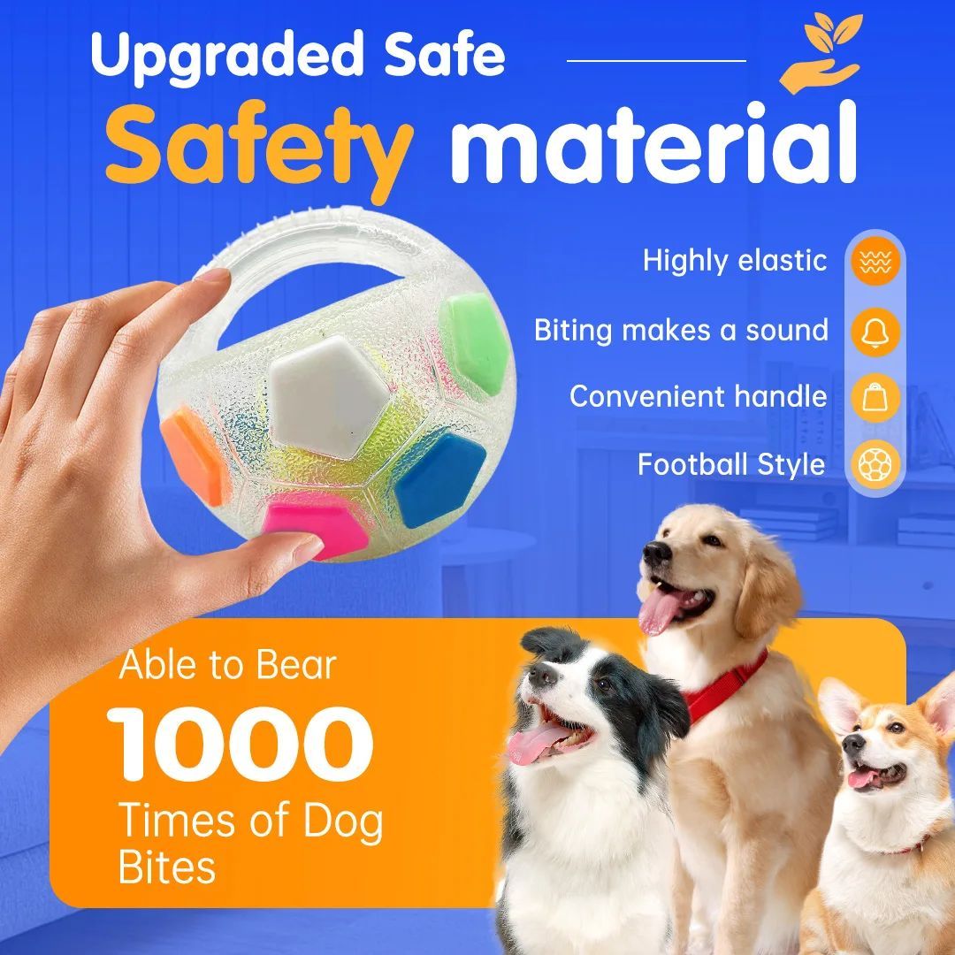 Durable Squeaky Pet Ball Toy For Outdoor Training Play