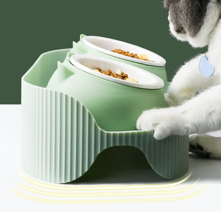 Ceramic Pet Food Bowl with Cervical Spine Support