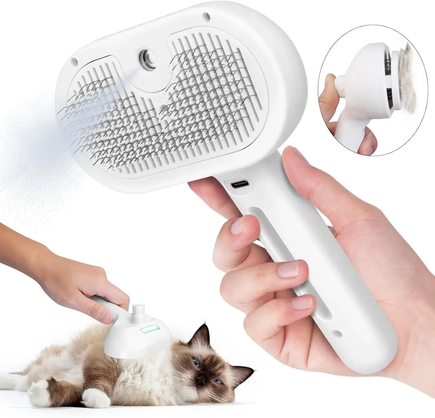 Pet Hair Remover Comb Spray Grooming Brush Dematting Tool