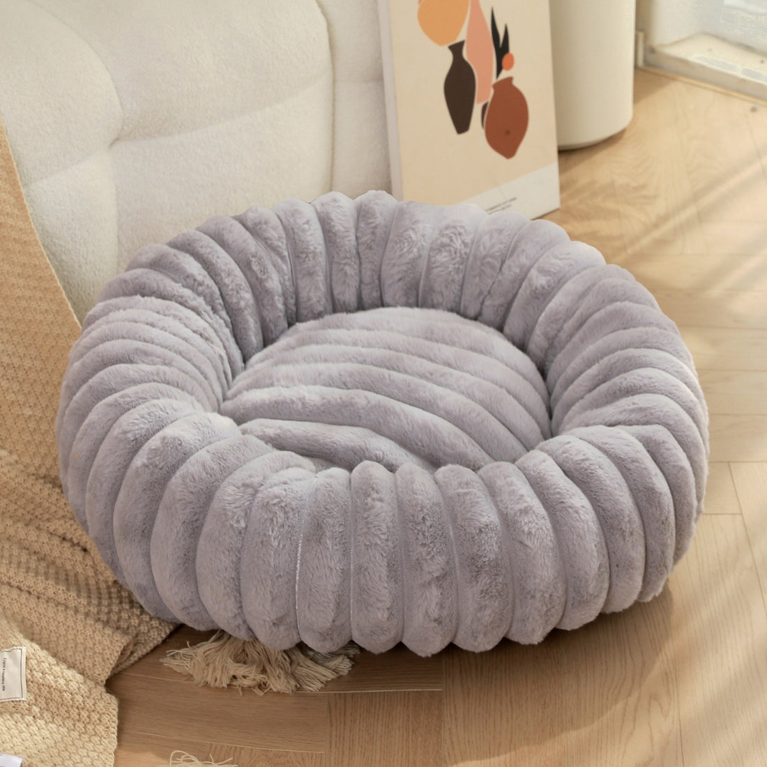High Weight Plush Pet Nest Round Warm Winter Bed
