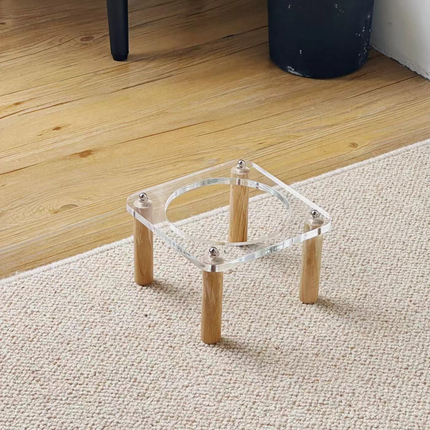 Ceramic Double Pet Bowl With Anti-Tip Elevated Stand