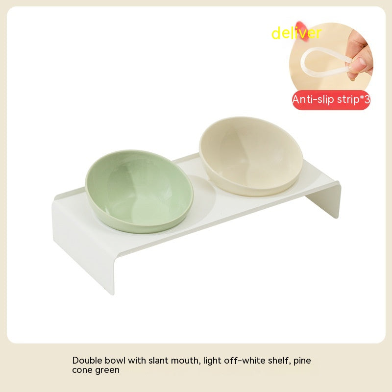 Ceramic Beveled Pet Food Bowl