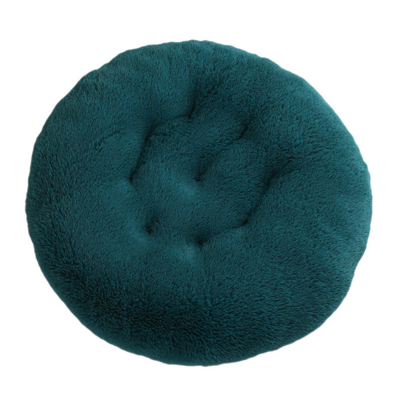 Round Plush Warm Pet Bed Mat For Comfortable Sleep