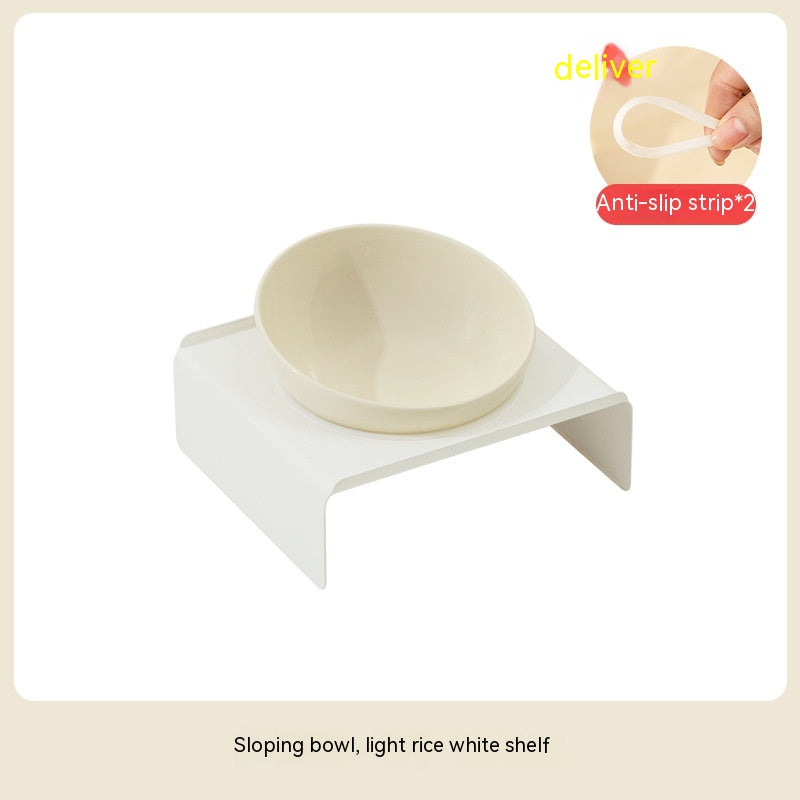 Ceramic Beveled Pet Food Bowl