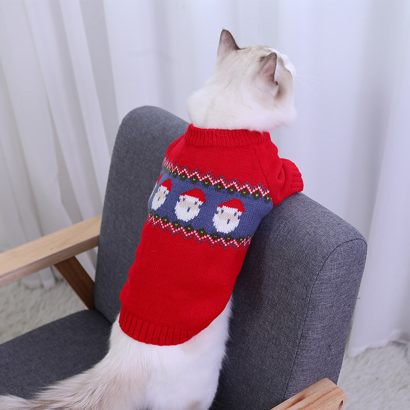 Christmas Pet Sweater Warm Festive Clothing Design