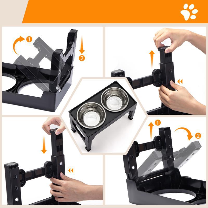 Elevated Anti Tip Pet Feeding Bowl With Neck Support