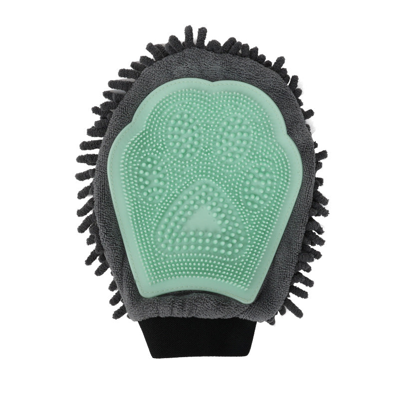 2-in-1 Pet Grooming Glove Bath Brush Massage Tool