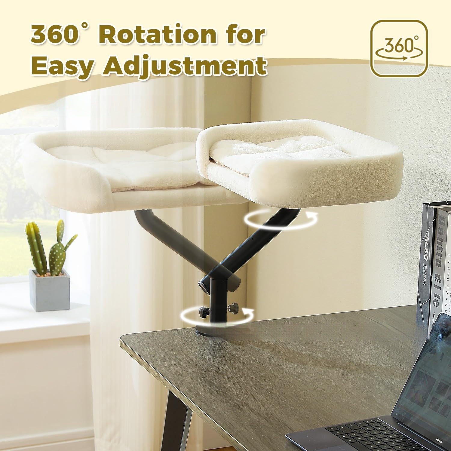 Adjustable Height Rotating Desktop Pet Bed Climbing Platform