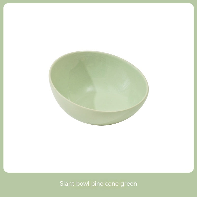 Ceramic Beveled Pet Food Bowl