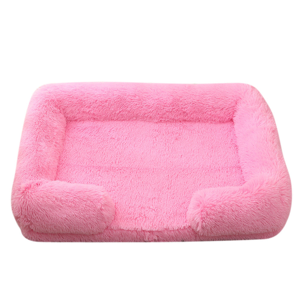 Plush Round Winter Pet Bed Soft Comfortable