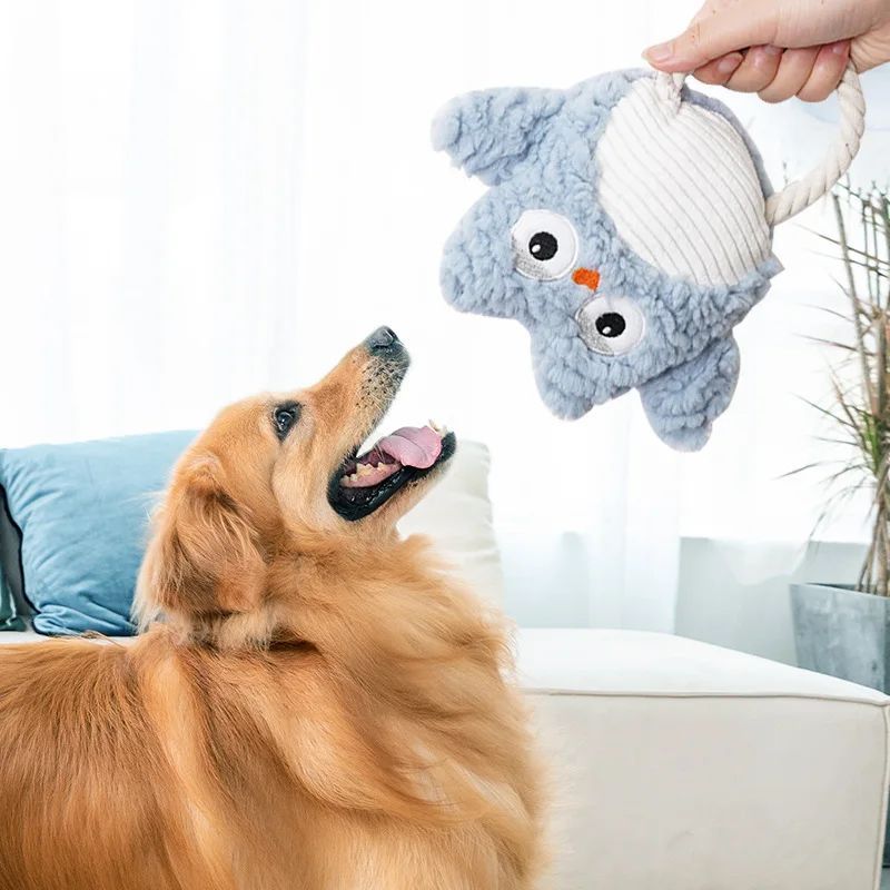 Plush Animal Shape Squeaky Pet Toy For Training