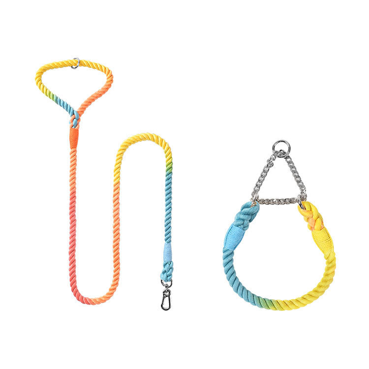 Woven Cotton Pet Leash And Collar Set