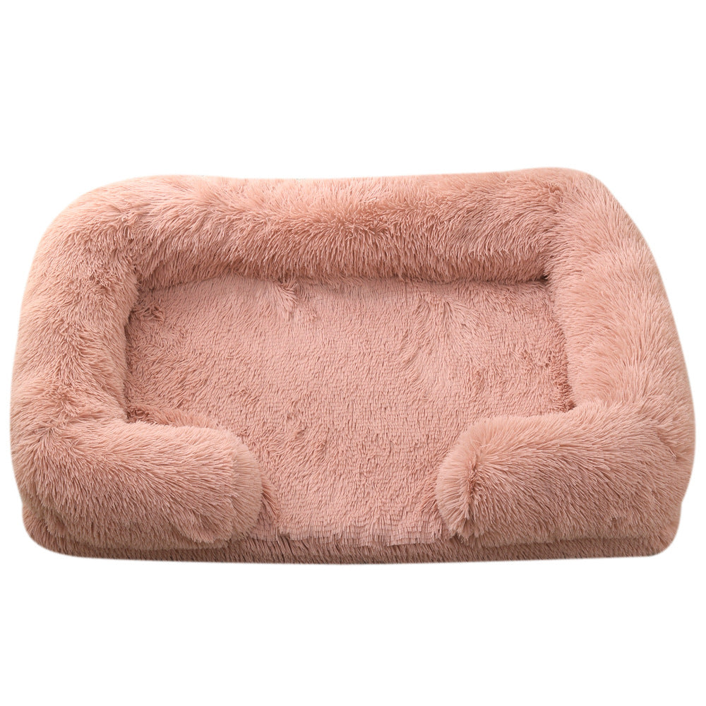 Plush Round Winter Pet Bed Soft Comfortable