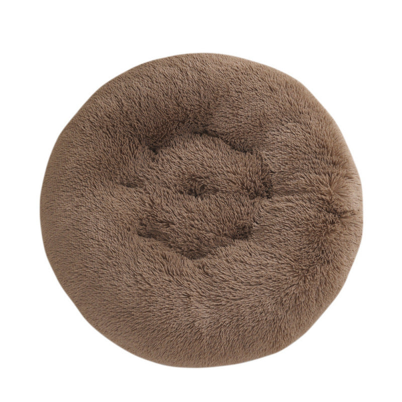 Round Plush Warm Pet Bed Mat For Comfortable Sleep