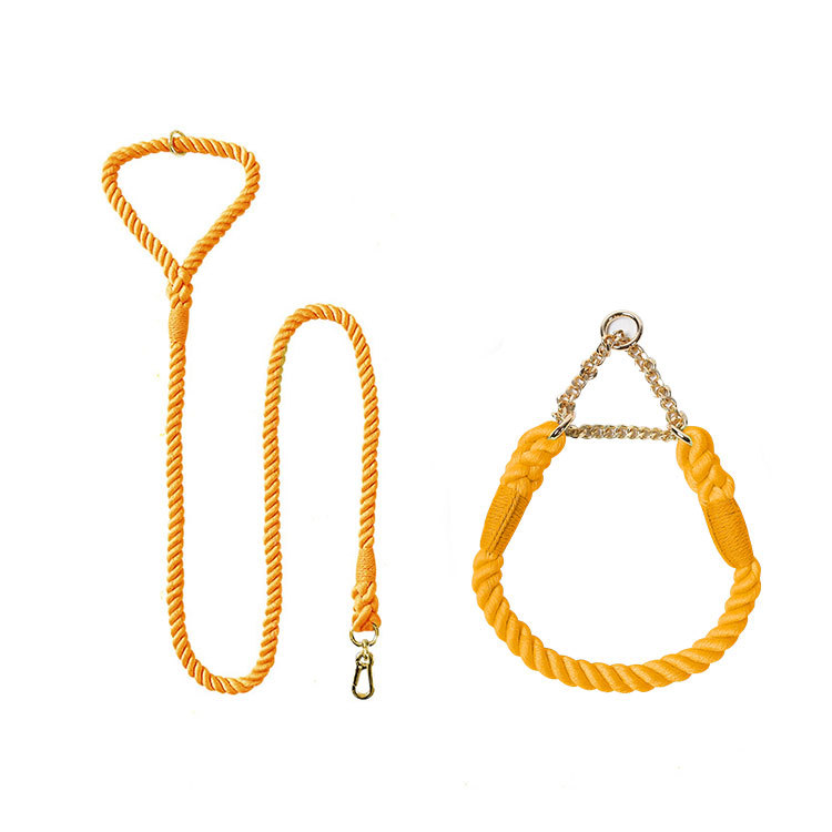 Woven Cotton Pet Leash And Collar Set