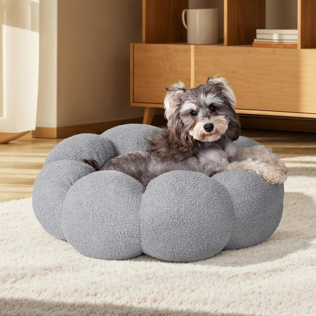 Calming Plush Round Donut Pet Bed Non-Slip