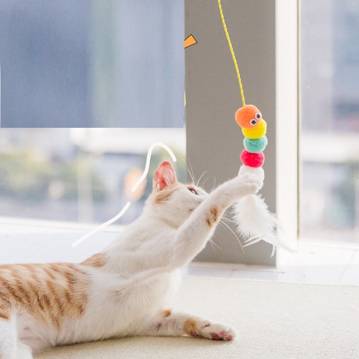 Interactive Telescopic Hanging Pet Toy With Rope And Mouse