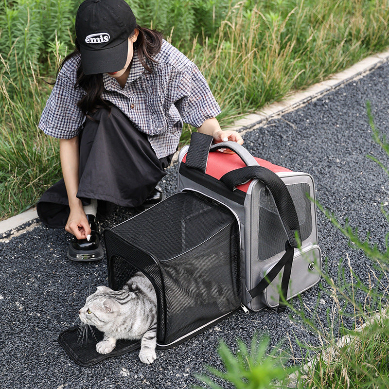 Expandable Large Capacity Portable Pet Backpack Diaper Bag