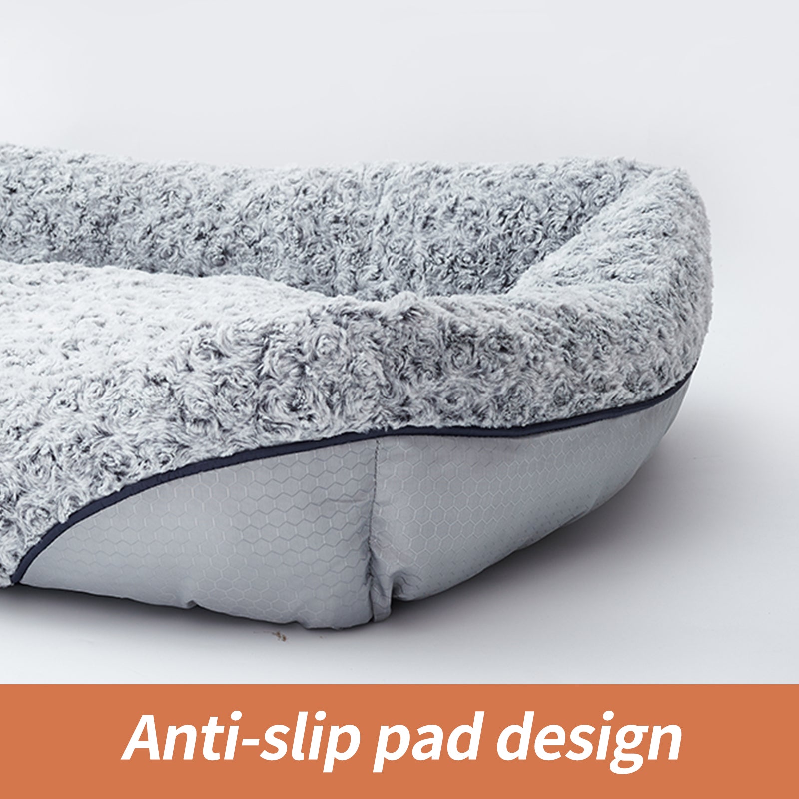 Swirl Rose Velvet Calming Pet Bed Removable Cushion