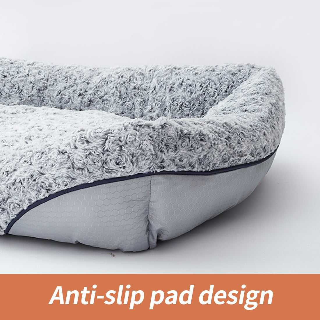 Swirl Rose Velvet Calming Pet Bed Removable Cushion
