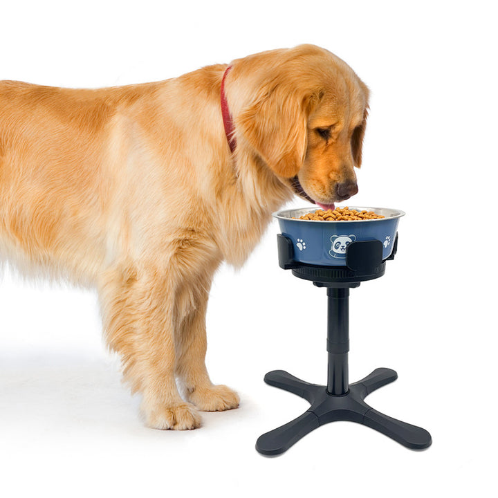 Adjustable Elevated Anti-Tip Pet Bowl Stand