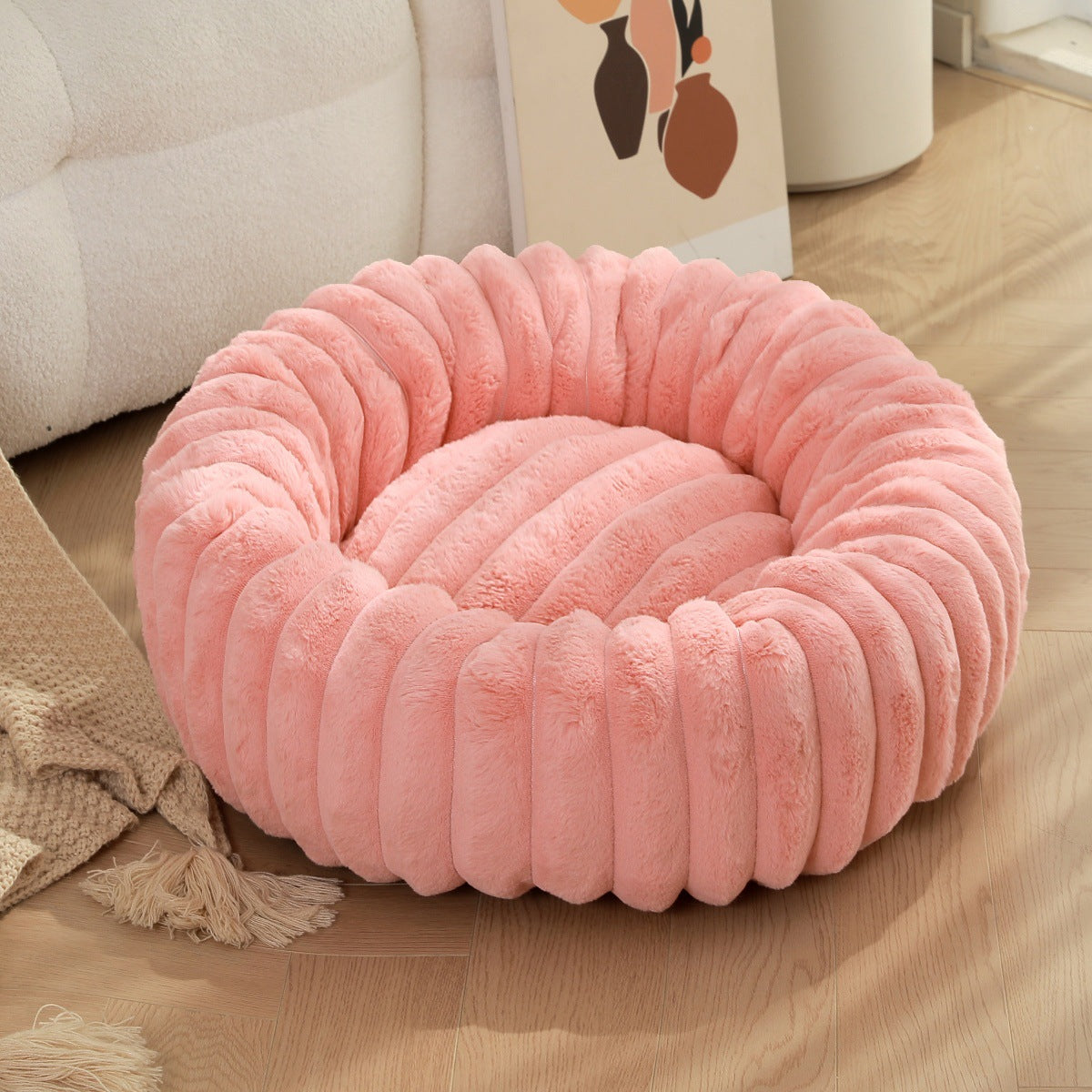 High Weight Plush Pet Nest Round Warm Winter Bed