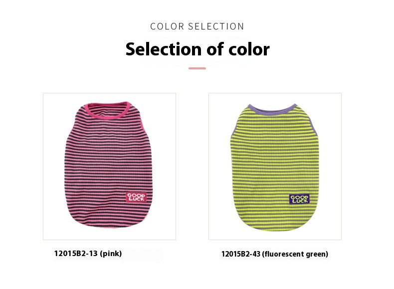 Cool Breathable Striped Pet Vest Clothing Lightweight Design