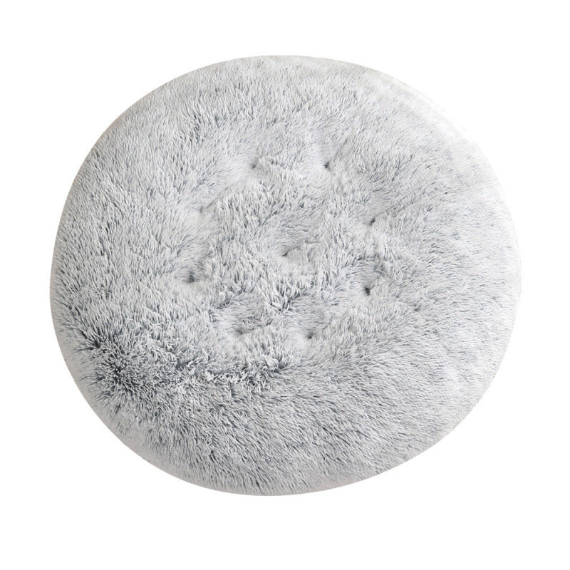Round Plush Warm Pet Bed Mat For Comfortable Sleep